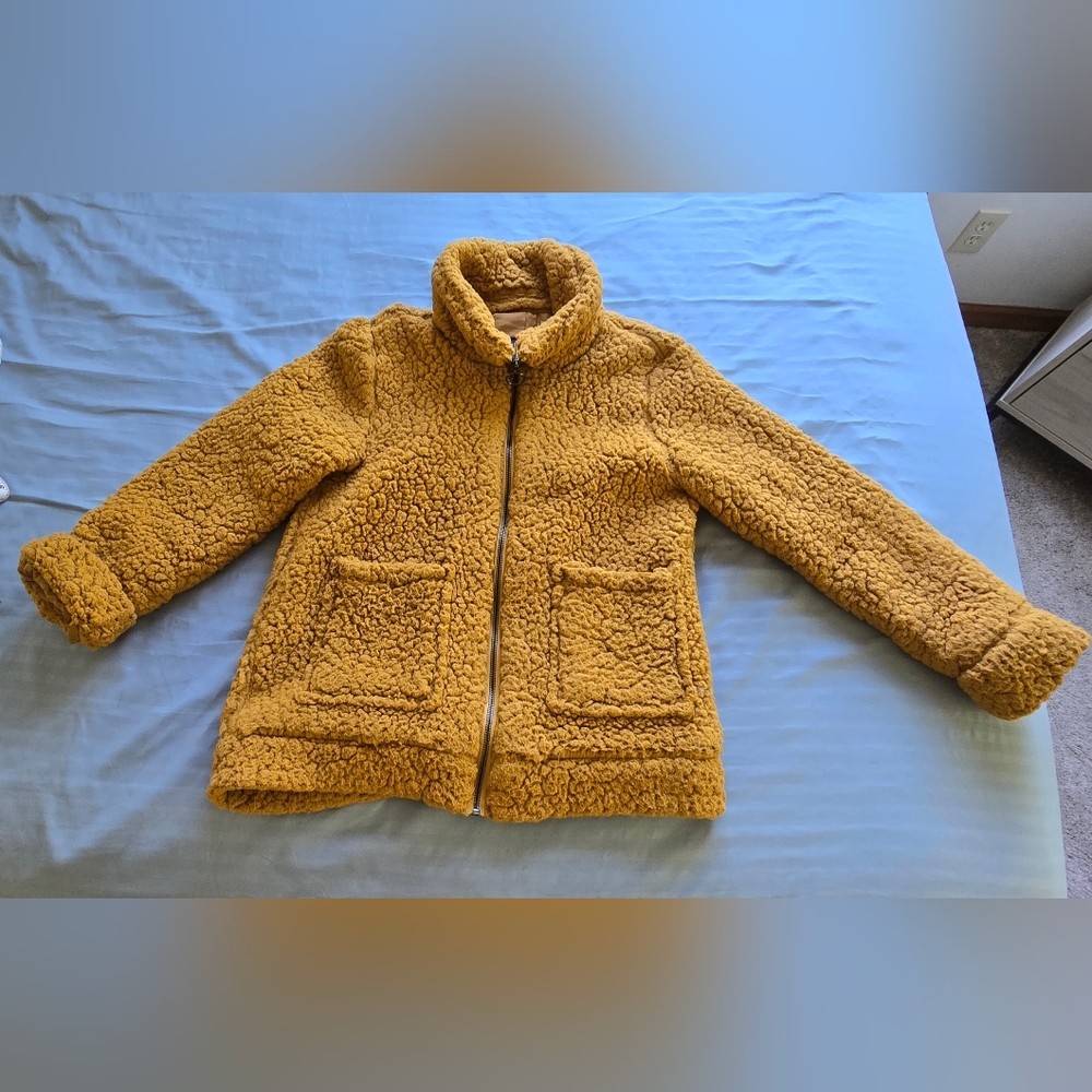 Cozy Mustard Sherpa Jacket